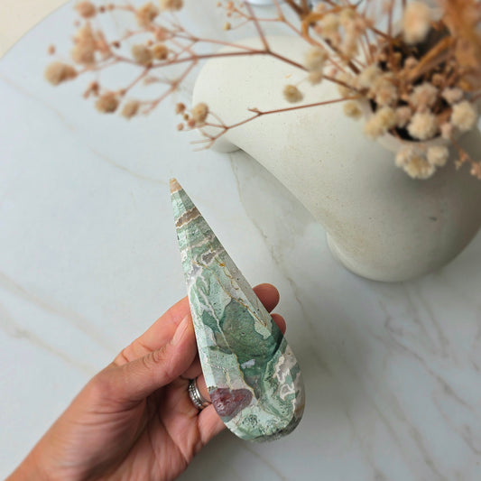 Rare Unicorn Jasper Crystal on Stand