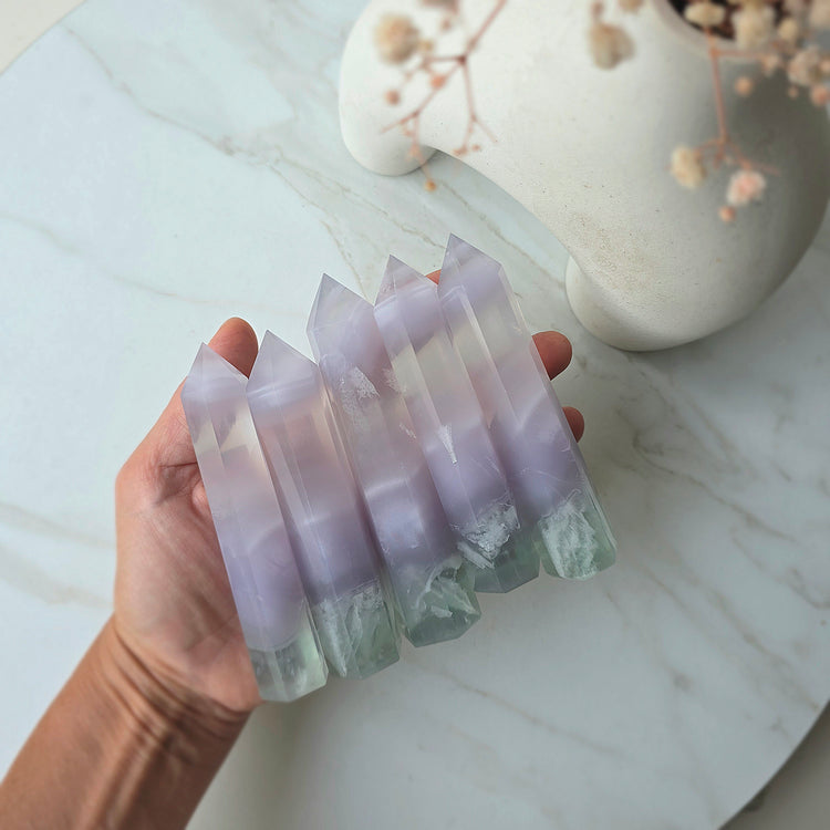 Rare Lavender Fluorite Crystal Tower Point Mexico High Quality