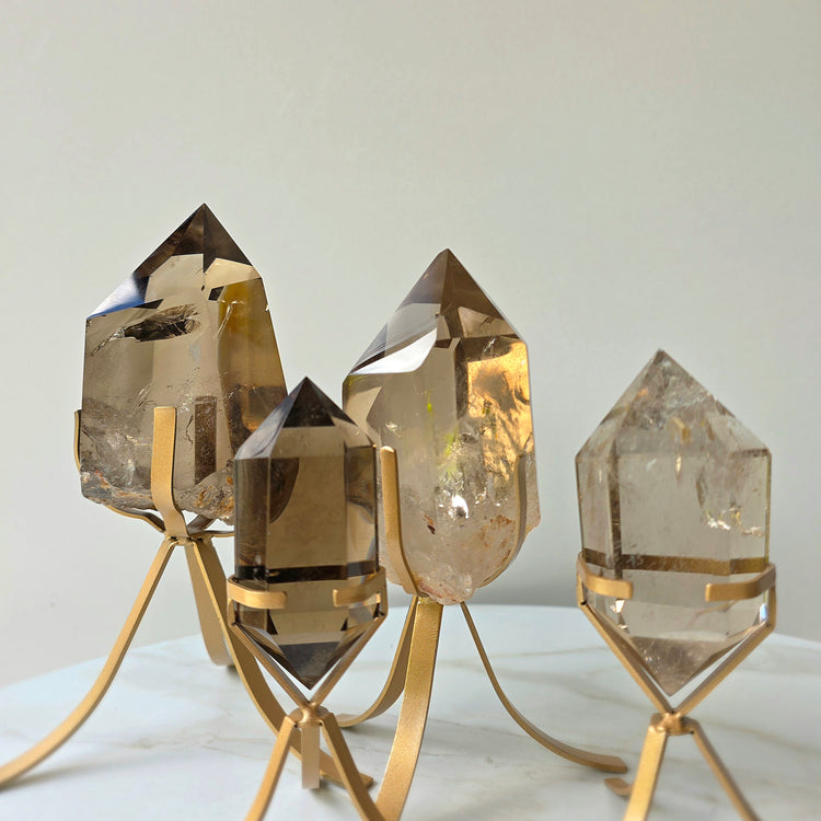 Natural Citrine Crystal Diamond on Stand High Quality Brazil