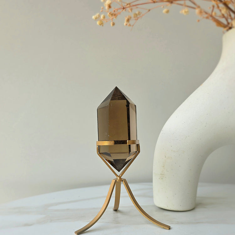 Natural Citrine Crystal Diamond on Stand High Quality Brazil