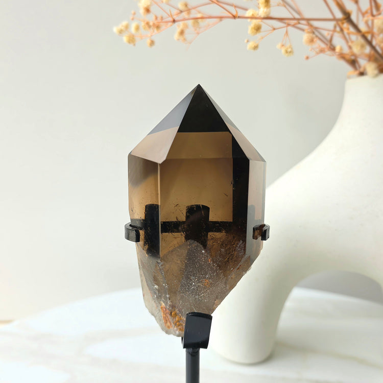 Natural Citrine Crystal Point in Stand High Quality Brazil