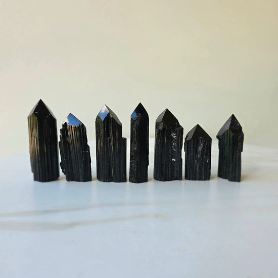 Black Tourmaline Crystal Rough Point Brazil High Quality Medium - Crystals and Me | Crystal Candles and Ethically Sourced Crystals