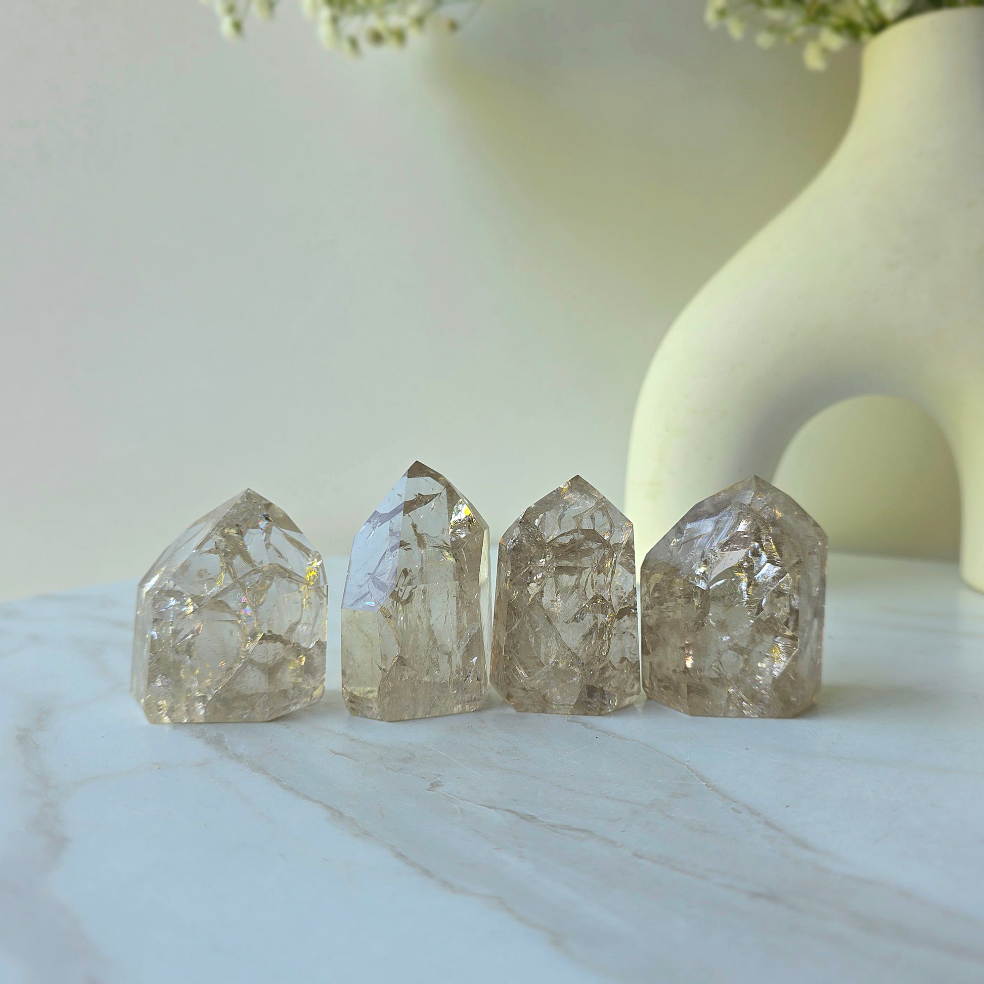 Fire and Ice Smokey Quartz Crystal Point High Quality Brazil - Crystals and Me | Crystal Candles and Ethically Sourced Crystals