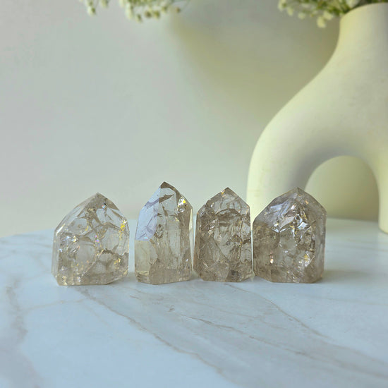 Fire and Ice Smokey Quartz Crystal Point High Quality Brazil - Crystals and Me | Crystal Candles and Ethically Sourced Crystals