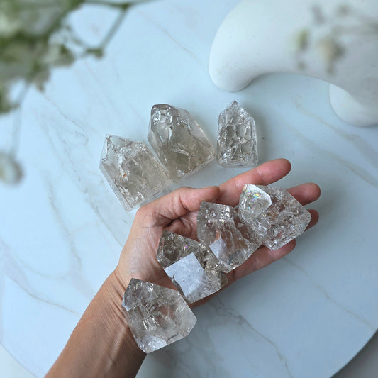 Fire and Ice Smokey Quartz Crystal Point High Quality Brazil