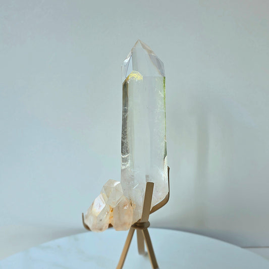 Clear Quartz Crystal Cluster Point on Stand Brazil AAA