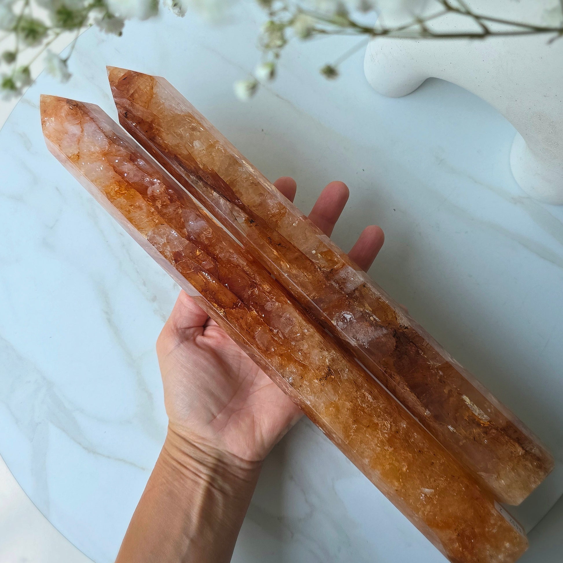Golden Healer Crystal Quartz Hematoid Quartz Crystal Tower Point Obelisk High Quality - Crystals and Me | Crystal Candles and Ethically Sourced Crystals