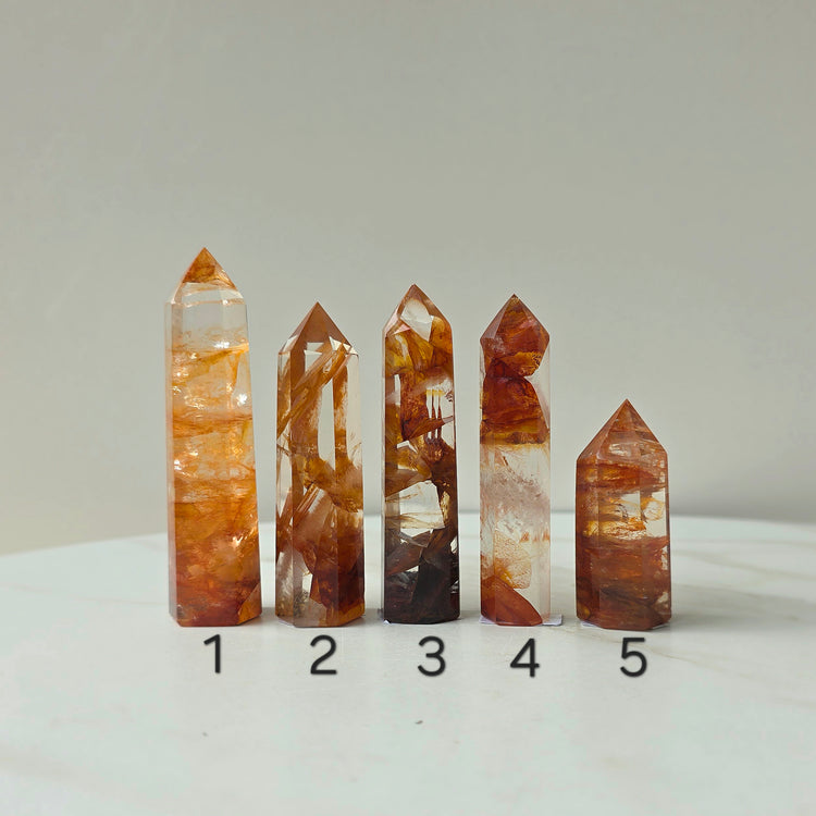 Fire Quartz Crystal Hematoid Quartz Crystal Point AAA High Quality Brazil