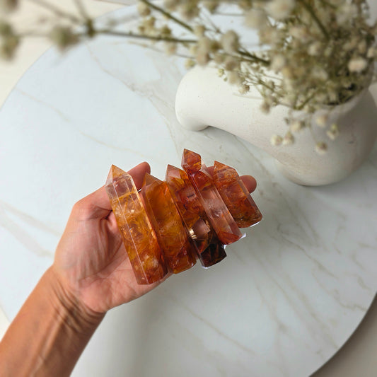 Fire Quartz Crystal Hematoid Quartz Crystal Point AAA High Quality Brazil