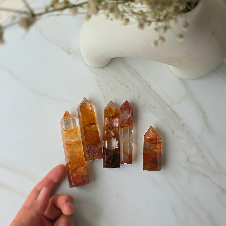 Fire Quartz Crystal Hematoid Quartz Crystal Point AAA High Quality Brazil