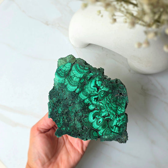 Malachite Crystal Slab Slice Congo High Quality - Crystals and Me | Crystal Candles and Ethically Sourced Crystals