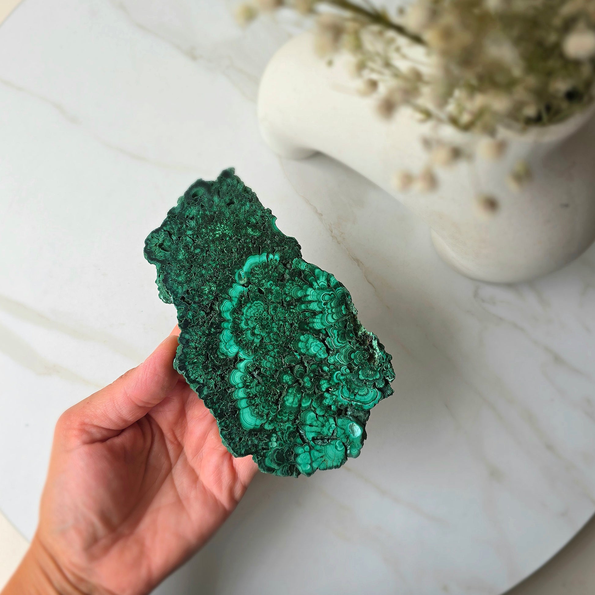 Malachite Crystal Slab Slice Congo High Quality - Crystals and Me | Crystal Candles and Ethically Sourced Crystals