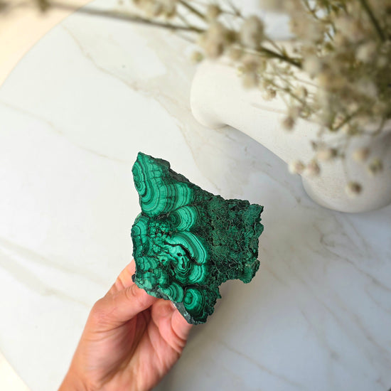 Malachite Crystal Slab Slice Congo High Quality - Crystals and Me | Crystal Candles and Ethically Sourced Crystals