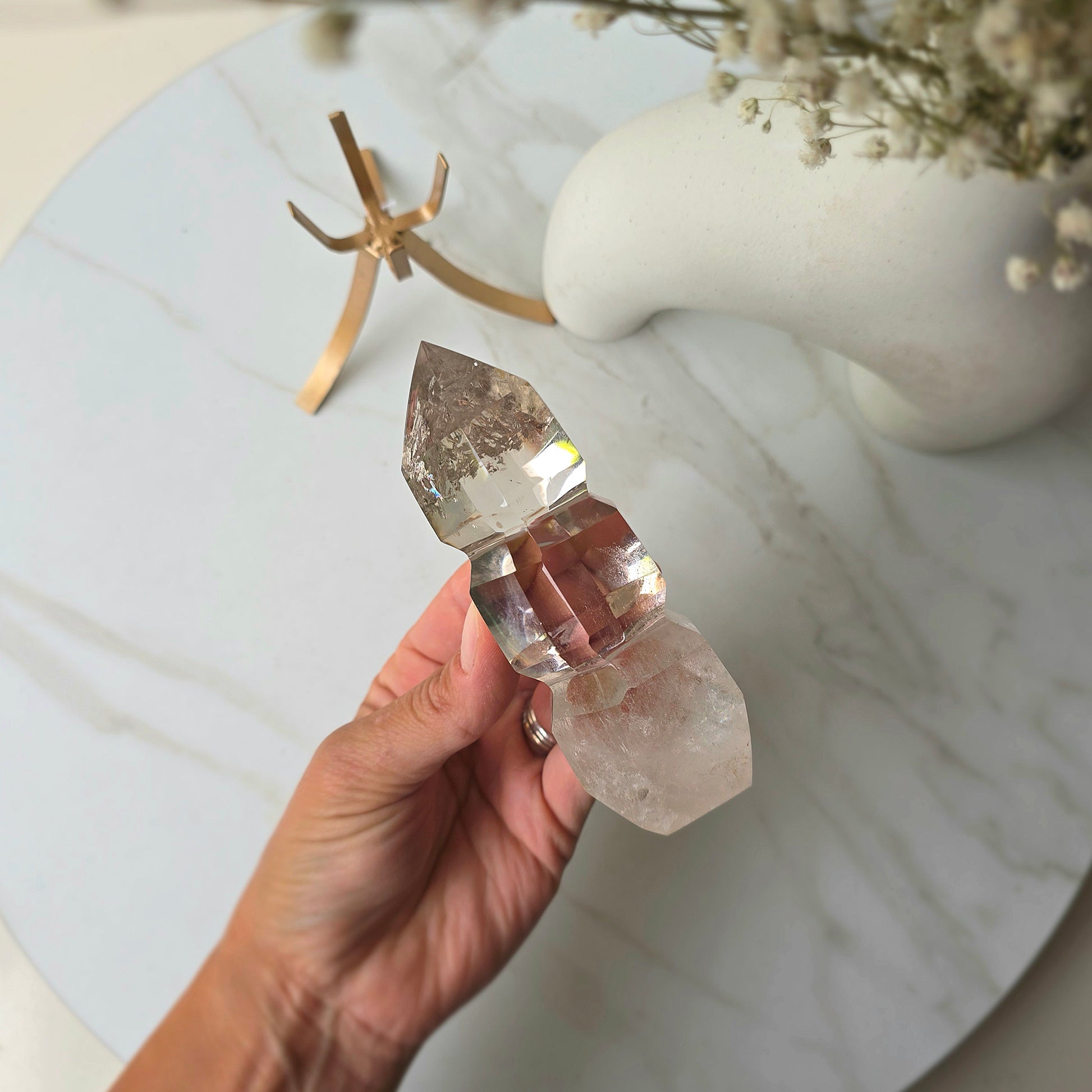 Clear Quartz Crystal AAA High Quality Carving on Stand - Crystals and Me | Crystal Candles and Ethically Sourced Crystals