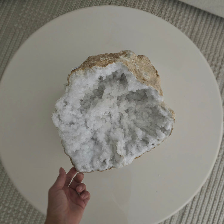 Clear Quartz Moroccan Geode Crystal XXL Statement 44 - Crystals and Me | Crystal Candles and Ethically Sourced Crystals