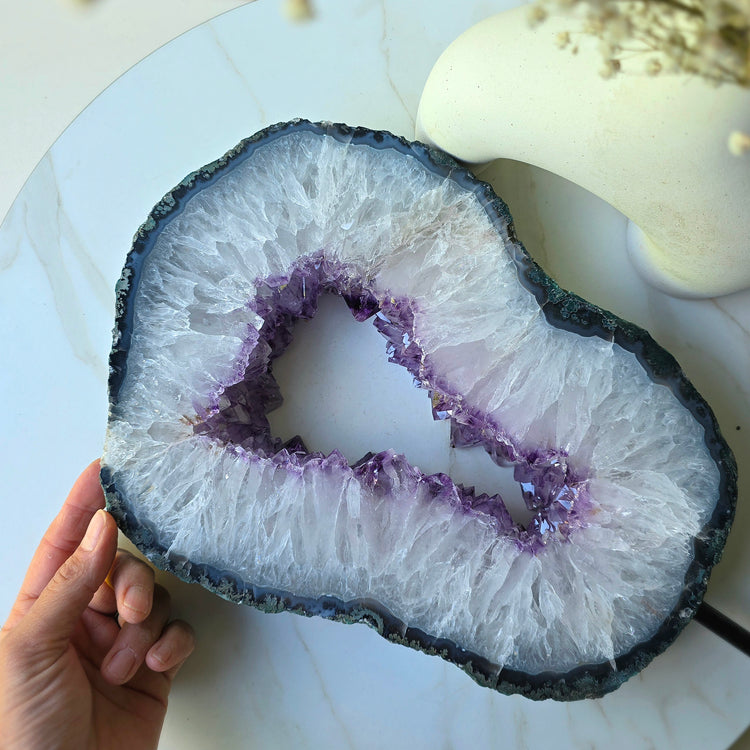 Amethyst Crystal Portal on Rotating Stand Brazil High Quality - Crystals and Me | Crystal Candles and Ethically Sourced Crystals