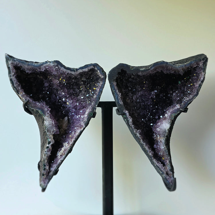 Amethyst Crystal Angel Wings Pair on Stand High Quality Brazil - Crystals and Me | Crystal Candles and Ethically Sourced Crystals