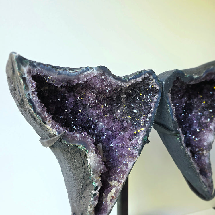 Amethyst Crystal Angel Wings Pair on Stand High Quality Brazil - Crystals and Me | Crystal Candles and Ethically Sourced Crystals