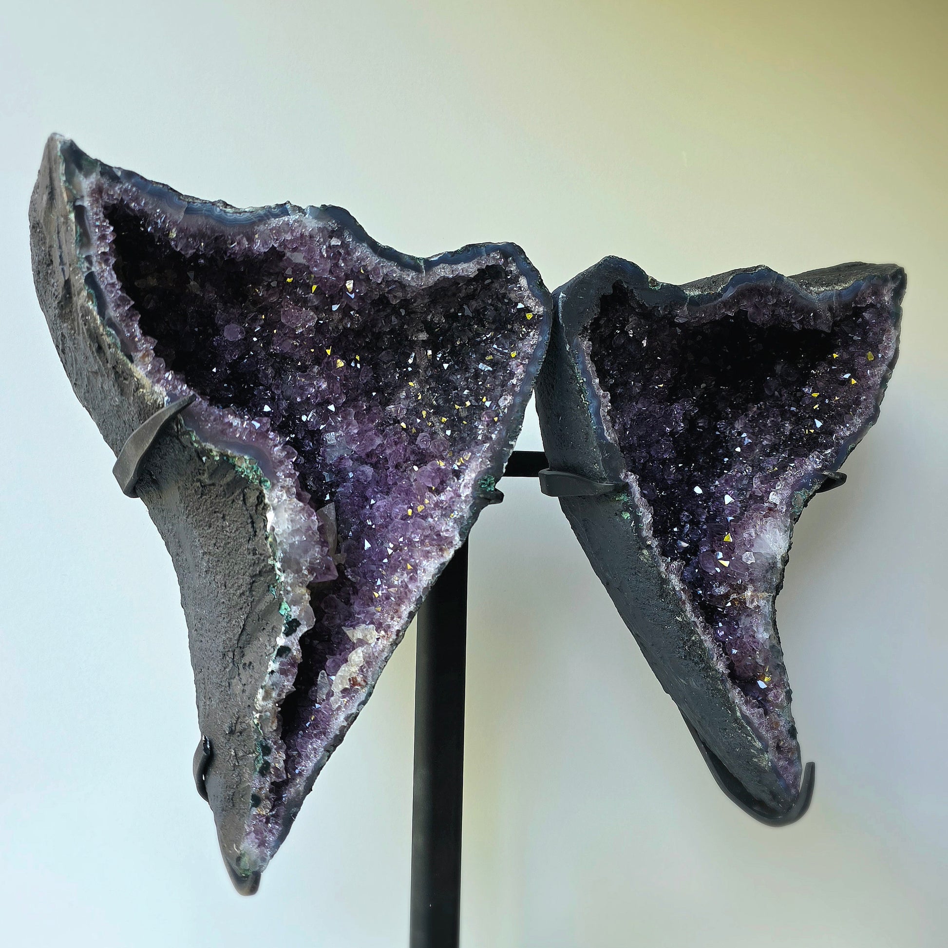 Amethyst Crystal Angel Wings Pair on Stand High Quality Brazil - Crystals and Me | Crystal Candles and Ethically Sourced Crystals
