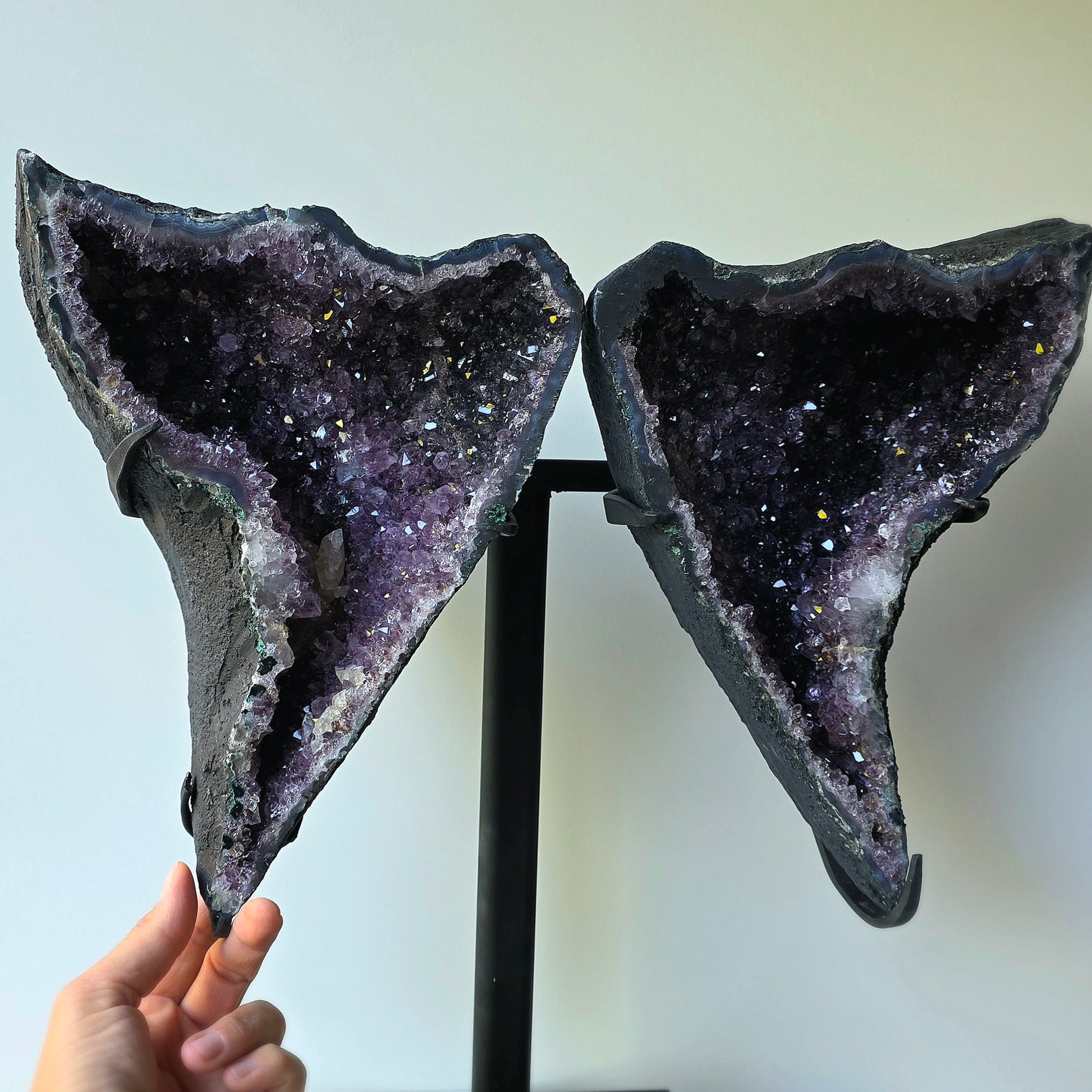 Amethyst Crystal Angel Wings Pair on Stand High Quality Brazil - Crystals and Me | Crystal Candles and Ethically Sourced Crystals