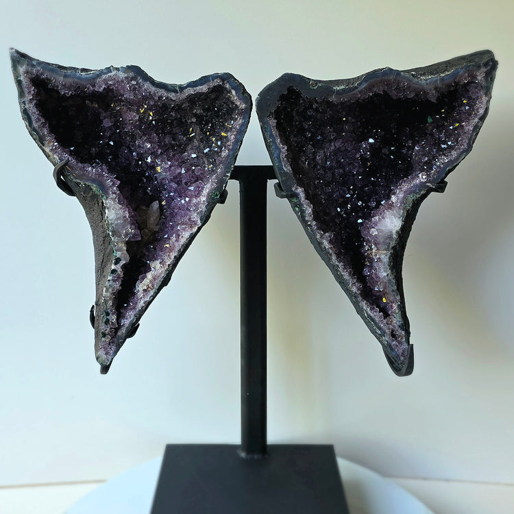 Amethyst Crystal Angel Wings Pair on Stand High Quality Brazil - Crystals and Me | Crystal Candles and Ethically Sourced Crystals