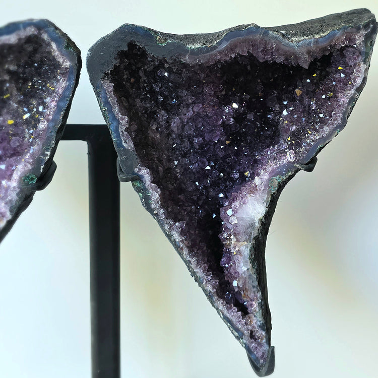 Amethyst Crystal Angel Wings Pair on Stand High Quality Brazil - Crystals and Me | Crystal Candles and Ethically Sourced Crystals