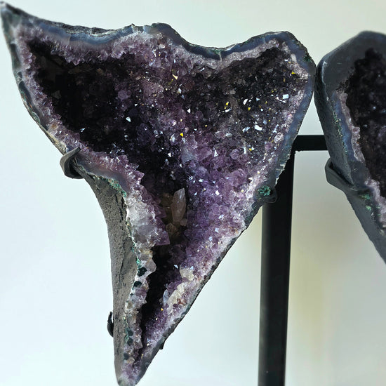 Amethyst Crystal Angel Wings Pair on Stand High Quality Brazil - Crystals and Me | Crystal Candles and Ethically Sourced Crystals
