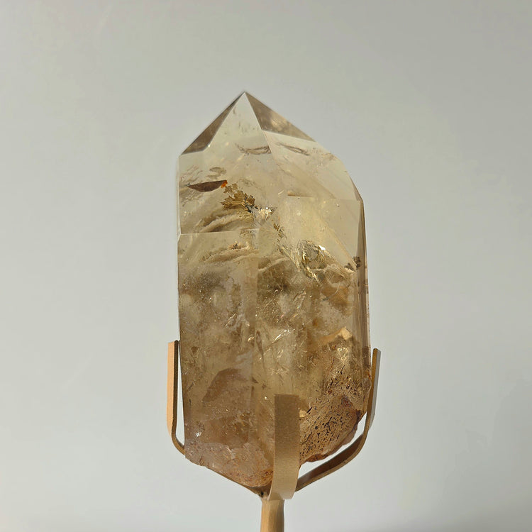 Natural Citrine Crystal with Phantom Inclusions Manifestation Stone High Quality Brazil on Stand Collectors Piece