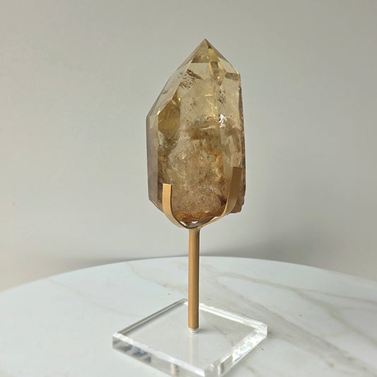Natural Citrine Crystal with Phantom Inclusions Manifestation Stone High Quality Brazil on Stand Collectors Piece