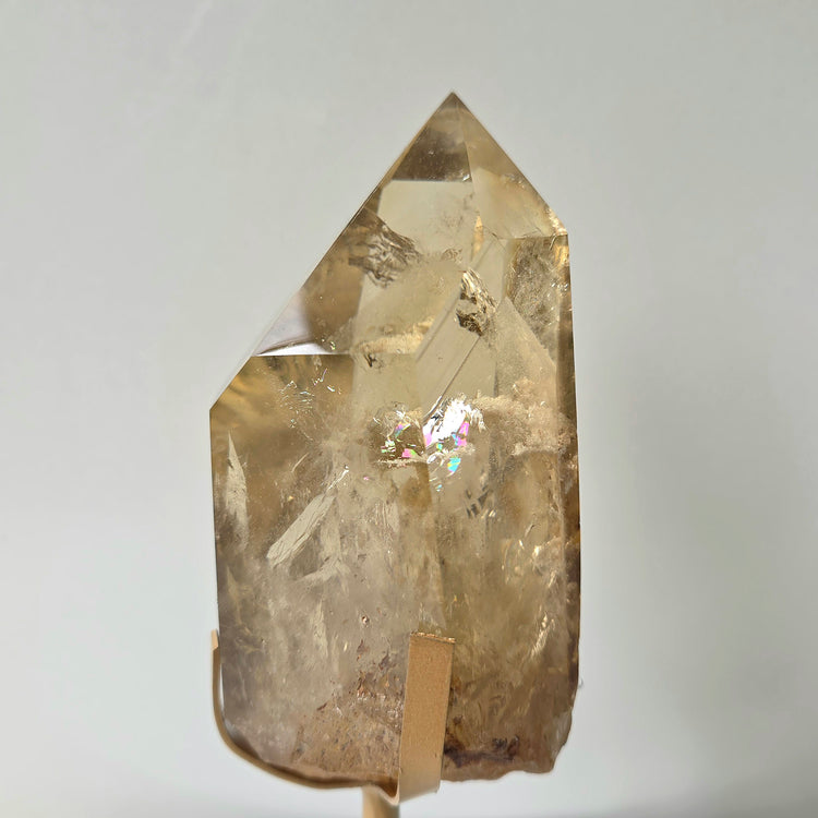 Natural Citrine Crystal with Phantom Inclusions Manifestation Stone High Quality Brazil on Stand Collectors Piece