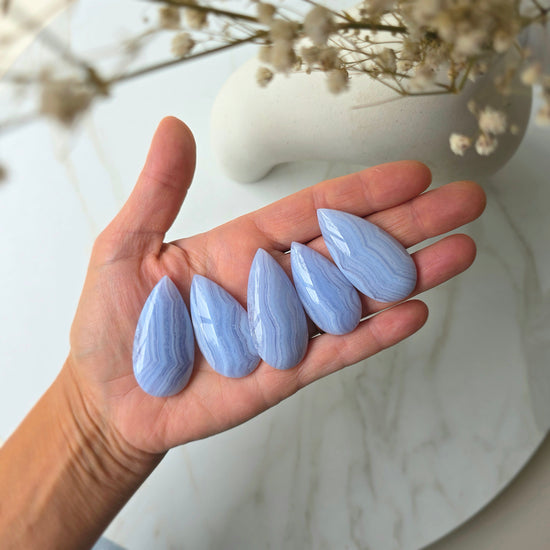 Blue Lace Agate Cabochon High Quality Brazil - Crystals and Me | Crystal Candles and Ethically Sourced Crystals