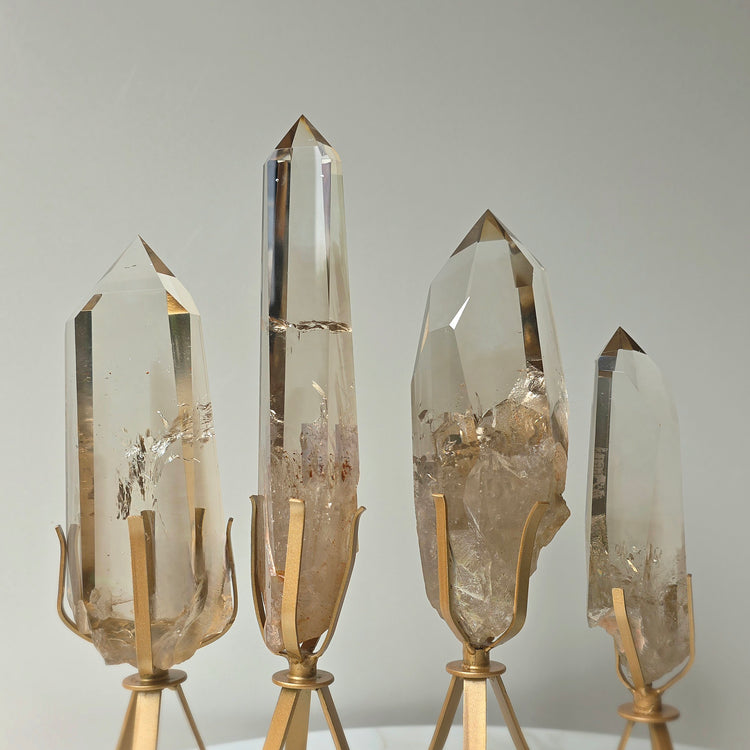 Natural Smokey Citrine Crystal Points AAA High Quality Brazil Collectors Piece on Stand - Crystals and Me | Crystal Candles and Ethically Sourced Crystals
