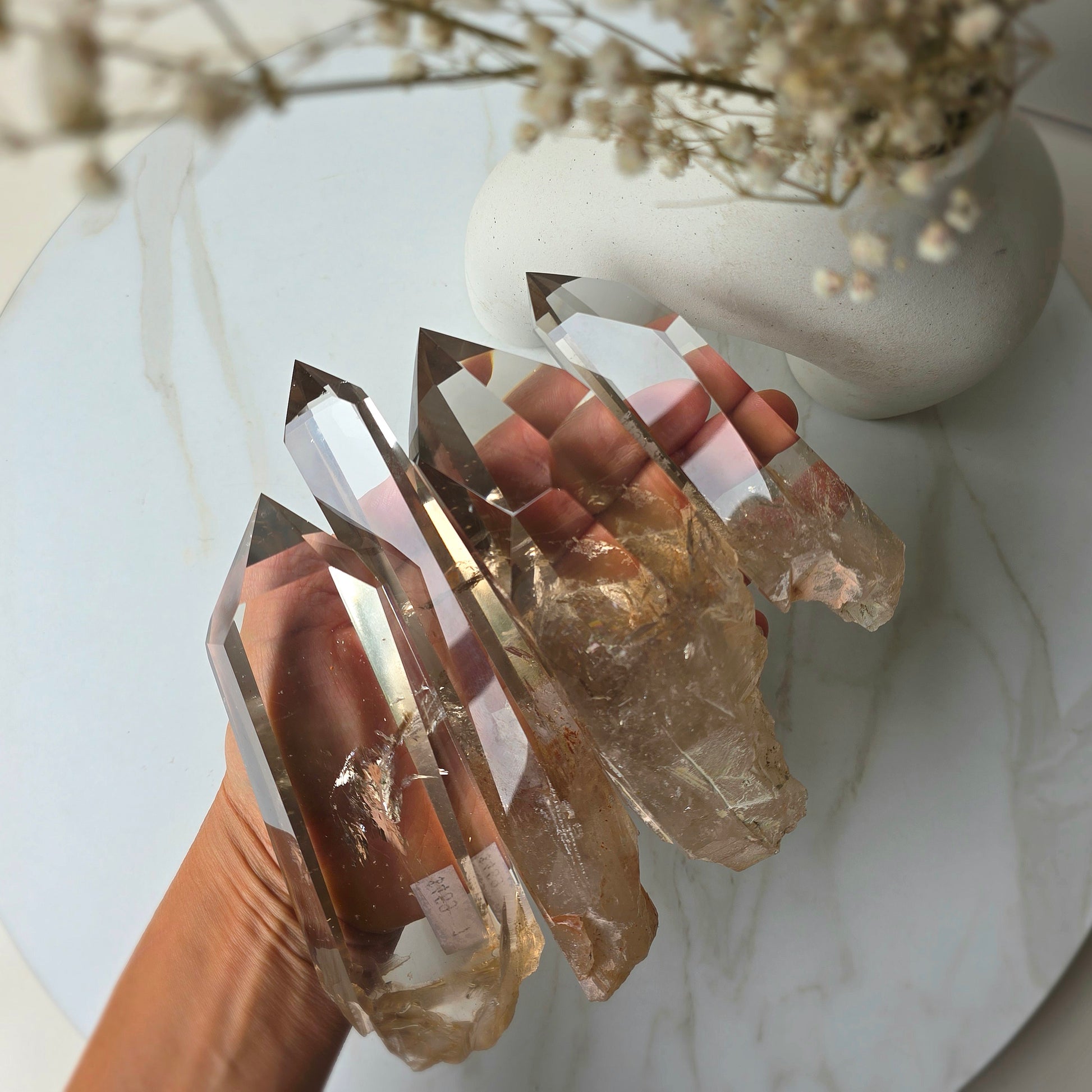 Natural Smokey Citrine Crystal Points AAA High Quality Brazil Collectors Piece on Stand - Crystals and Me | Crystal Candles and Ethically Sourced Crystals