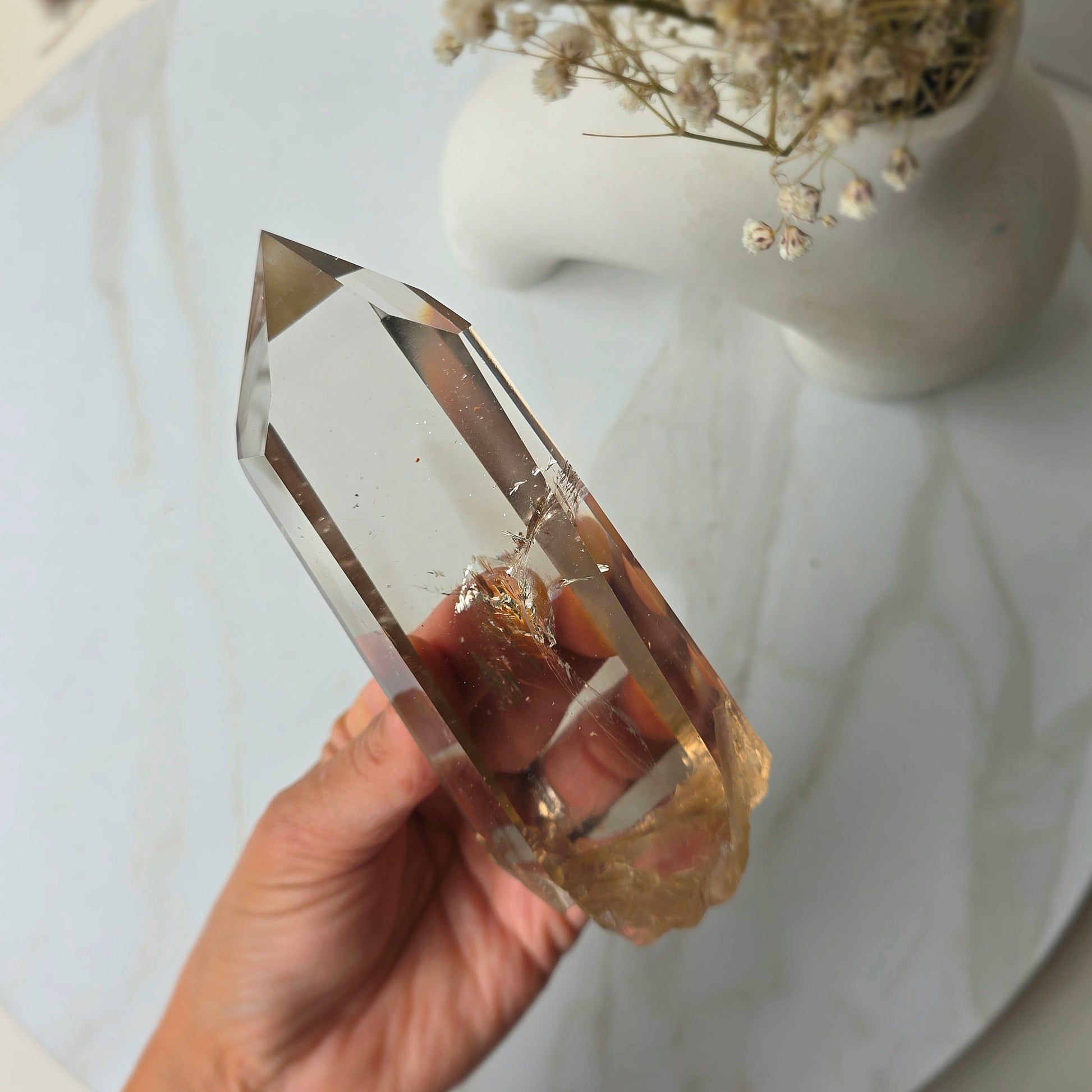 Natural Smokey Citrine Crystal Points AAA High Quality Brazil Collectors Piece on Stand - Crystals and Me | Crystal Candles and Ethically Sourced Crystals