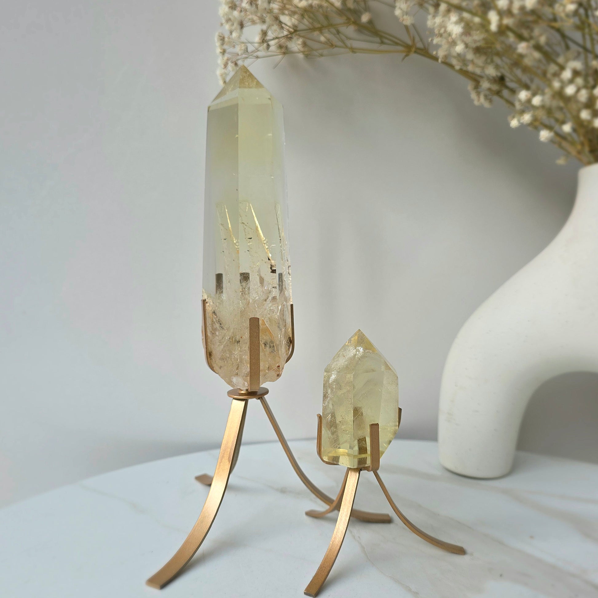 Natural Champaign Citrine Crystal AAA High Quality Brazil on Stand - Crystals and Me | Crystal Candles and Ethically Sourced Crystals