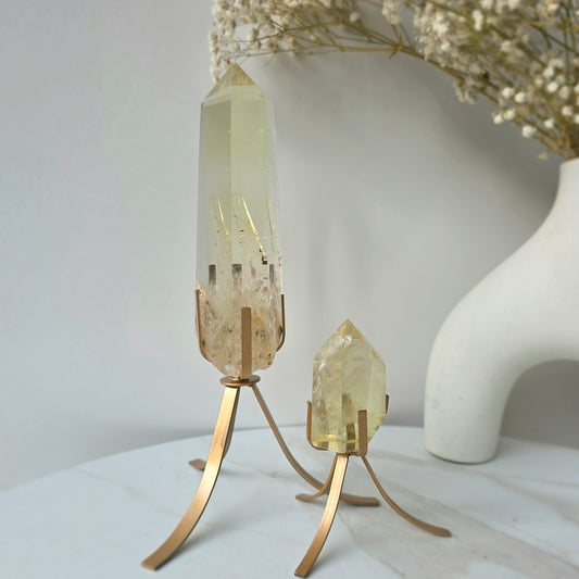 Natural Champaign Citrine Crystal AAA High Quality Brazil on Stand - Crystals and Me | Crystal Candles and Ethically Sourced Crystals