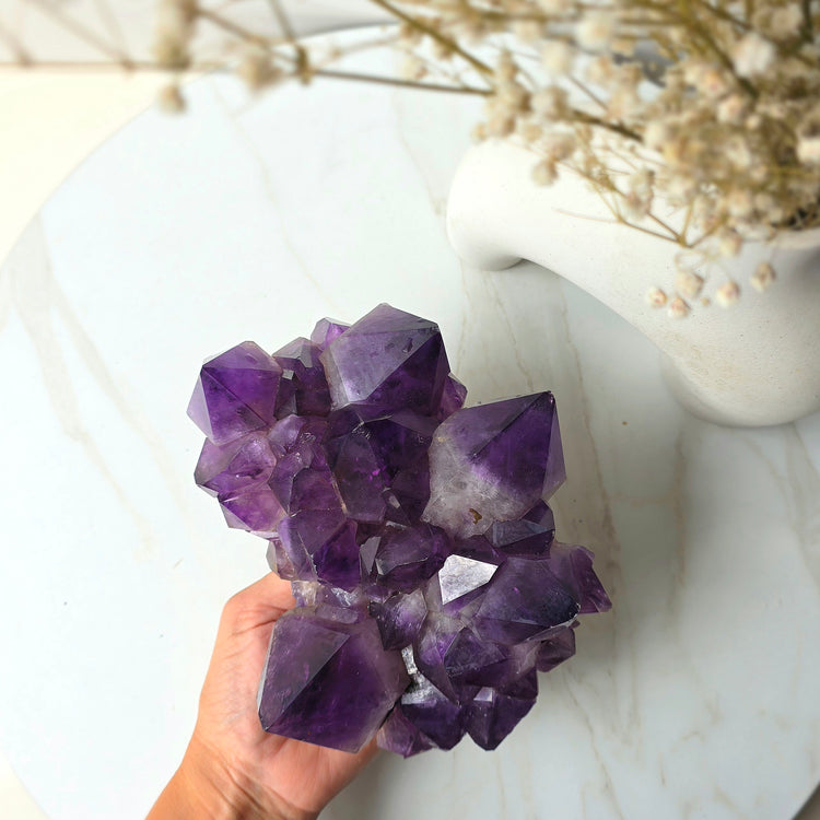 Amethyst Crystal Cluster High Quality Congo Large - Crystals and Me | Crystal Candles and Ethically Sourced Crystals