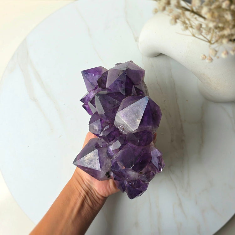 Amethyst Crystal Cluster High Quality Congo Large - Crystals and Me | Crystal Candles and Ethically Sourced Crystals