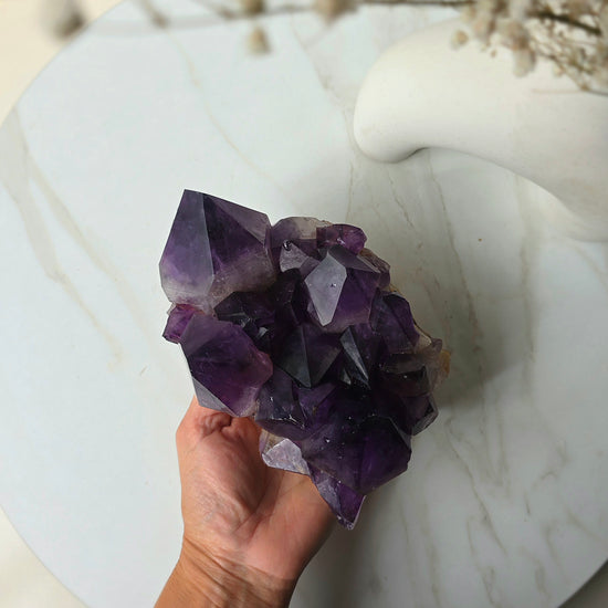 Amethyst Crystal Cluster High Quality Congo Large - Crystals and Me | Crystal Candles and Ethically Sourced Crystals