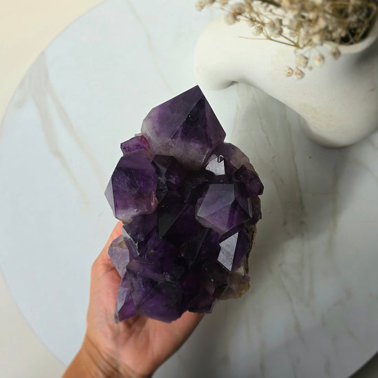 Amethyst Crystal Cluster High Quality Congo Large - Crystals and Me | Crystal Candles and Ethically Sourced Crystals