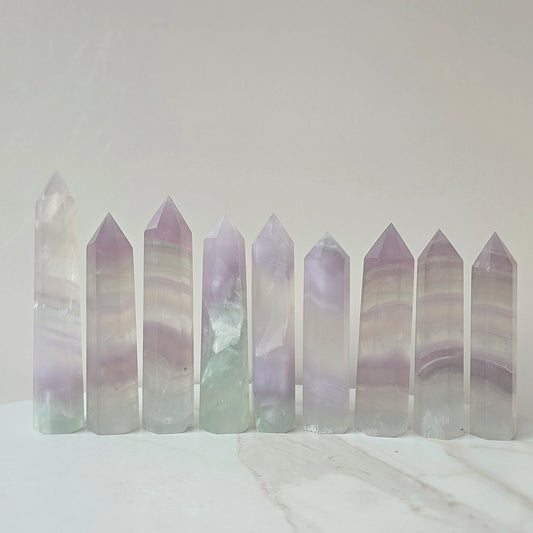 Rare Lavender Fluorite Crystal Yttrium Fluorite Tower Point Mexico High Quality Medium - Crystals and Me | Crystal Candles and Ethically Sourced Crystals