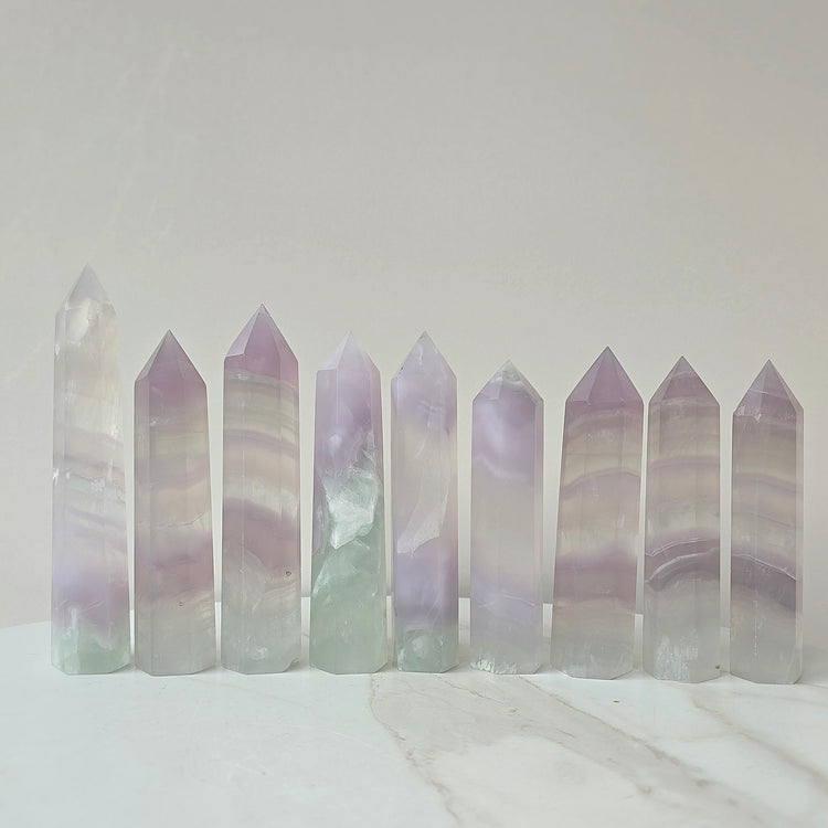 Rare Lavender Fluorite Crystal Yttrium Fluorite Tower Point Mexico High Quality Medium - Crystals and Me | Crystal Candles and Ethically Sourced Crystals