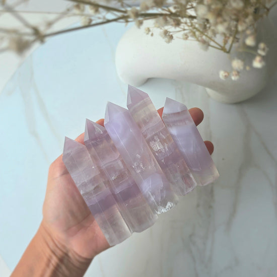 Rare Lavender Fluorite Crystal Yttrium Fluorite Tower Point Mexico High Quality Small - Crystals and Me | Crystal Candles and Ethically Sourced Crystals