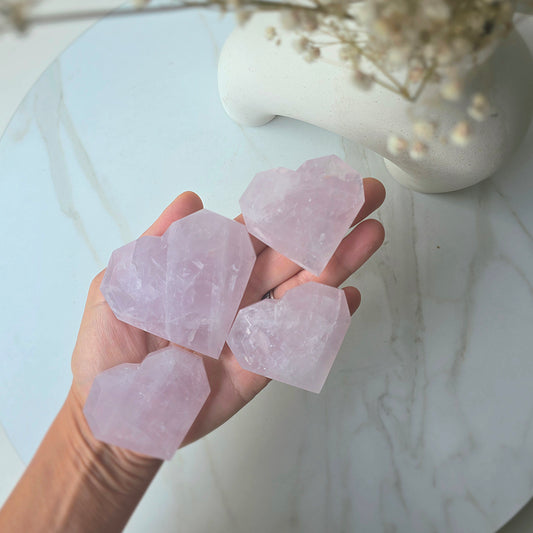 Rare Periwinkle Rose Quartz Crystal Heart on Stand - Crystals and Me | Crystal Candles and Ethically Sourced Crystals