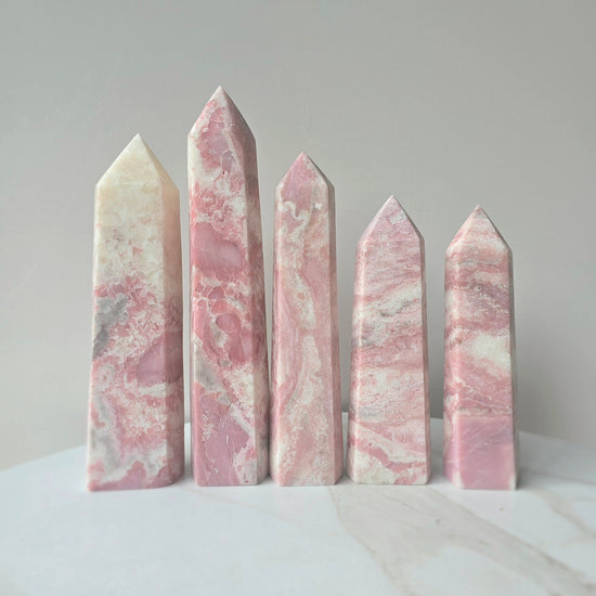 Pink Opal Crystal Tower Point Obelisk High Quality Peru Large - Crystals and Me | Crystal Candles and Ethically Sourced Crystals