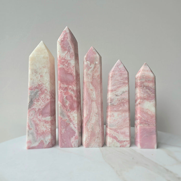 Pink Opal Crystal Tower Point Obelisk High Quality Peru Large - Crystals and Me | Crystal Candles and Ethically Sourced Crystals