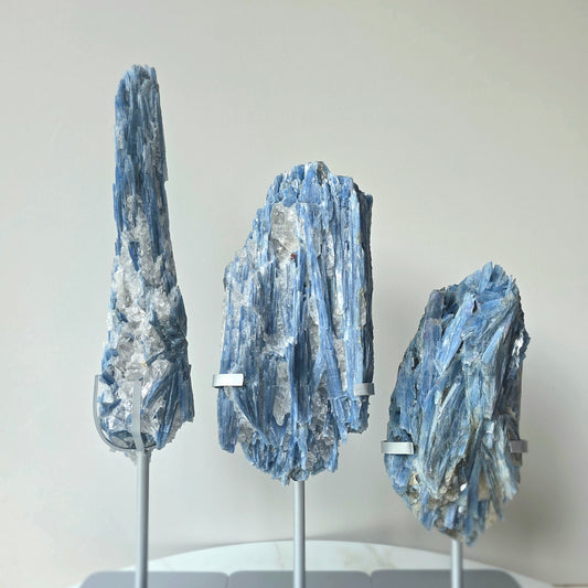 Blue Kyanite Crystal Cluster with Quartz Inclusion High Quality Brazil - Crystals and Me | Crystal Candles and Ethically Sourced Crystals