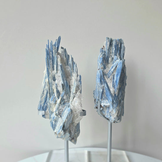 Blue Kyanite Crystal Cluster with Quartz Inclusion High Quality Brazil - Crystals and Me | Crystal Candles and Ethically Sourced Crystals