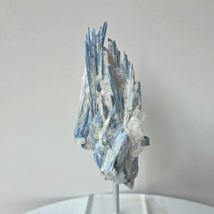 Blue Kyanite Crystal Cluster with Quartz Inclusion High Quality Brazil - Crystals and Me | Crystal Candles and Ethically Sourced Crystals