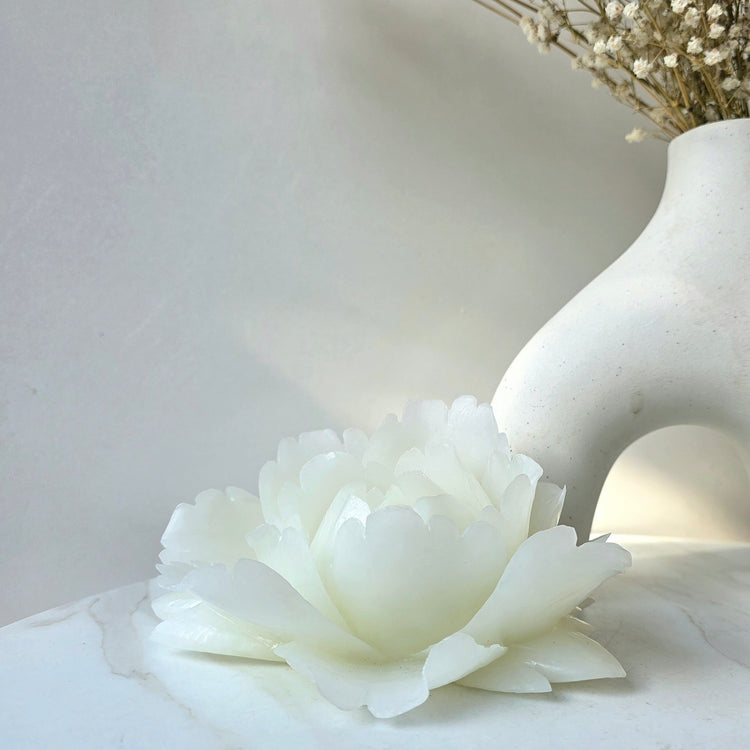 White Onyx Crystal Rose Carving